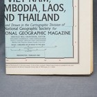 Vtg 1967 Vietnam Cambodia Laos Thailand Map National Geographic 31 x40  Display