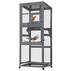 Wooden Bird Cage Outdoor Large Bird Aviary W slide-out Tray For Finches Parakeet