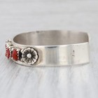 Vintage Native American Coral Cuff Bracelet Sterling Silver 6 