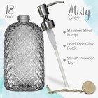 18oz Gray Glass Soap Dispenser With Rust Proof Pump Refillable Kitchen Soap Dis