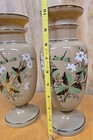 Pair Of Antique Hand Painted Bristol Vases Clambroth Purple Brown 10    Dragonfly