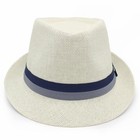 Lidhay Short Brim Panama Hat Straw Fedora Hats For Men Women Summer Derby White