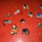 Vintage American Flag Hat Lapel Pin Collection Lot Of 17 Patriotic Usa Old Glory