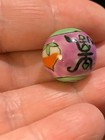 Hand Painted Porcelain Chinese Rare Vintage Bead Peach Shou Purple 16mm Round