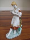 Antique Ukrainian Russian Porcelain Figurine Folk Ussr 60  Young Girl Lady 