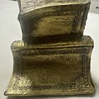 Vintage Pm Craftsman Brass Metal Cast Stack Of Cascading Books Book Ends Mcm