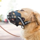 Large Pet Dog Basket Muzzle Mouth Cover Mesh Cage Nobarking Biting Chewing Black