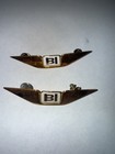 Rare Pair Braniff International Airways  bi  Gold Filled Pin Wings 3 25  Jb1
