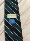 Cromwell Teal And Black Diagonal Stripe Tie With White Pinstripes