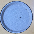 Vintage Heavy Steel enamel Plate Raised Edge Classic Design 10 In Nice Patina