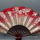 Vtg Japanese Traditional Folding Hand Fan   Kimono Carry Bag  Sensu Dance Ougi
