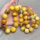 Natural Amber Islamic Tasbih Misbaha Rosary Muslim Gift 24mm 247 9g