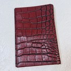 Scully Western Dark Red Croc Embossed Leather Passport Cover 3 75x5 5 Travel