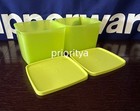 Tupperware Freezer It Square Rounds 800ml Container Set Of 2 Lime Green New
