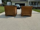 Vintage Wooden Nightstands With Brass Accents  Set Of Two