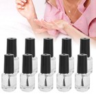 10pcs 5ml Empty Nail Polish Glass Bottle With Brush Cap Funnel Mixing Balls