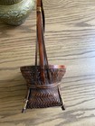 Vintage 1940s Japanese Ikebana Bamboo Basket Mingei Folkart Japanese Basket