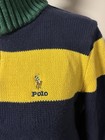 Polo Ralph Lauren Boys 1 4 Zip Sweater Pullover Shirt Xl 18-20 Navy yellow green