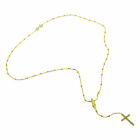 Crucifix Rosary Necklace  14k Yellow Gold Over 925 Sterling Silver   18  