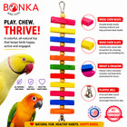 Bonka Bird Toys 2335 Large Slat Chewer Colored Wood Parrot Cage Toy Conure Pet