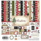 Carta Bella Paper Company Christmas Collection Kit Paper  Red green black tan   