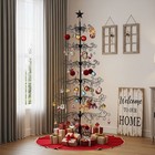 3 6ft Metal Christmas Ornament Tree With Decoration On Top For Hanging Ornaments