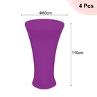 4 Pcs 24  Round Highboy Spandex Cocktail Table Covers deep Purple