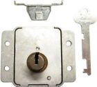 Steel Cedar Chest Flush Mount Lid Lock With Barrel Trunk Steamer Key Antique    