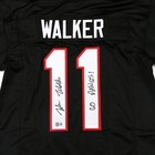 Jalon Walker Signed Jersey Black Georgia Bulldogs Falcons Beckett