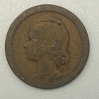 1925 Portugal 20 Centavos Nice F Bronze Lisbon Mint Km 574 World Coin