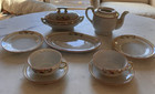 Vintage Full Porcelain Floral Child s China Tea Set Dishes 10 Pieces Japan As Is