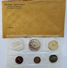 1962 Franklin Us Proof Set 5 Coins In Original Government Envelope   Blue Nickel