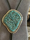 Monster Huge Sterling Silver   Turquoise Bolo Tie