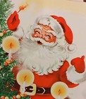 Vintage Santa Claus W 3d Whiskers Christmas Greeting Card Wenv Unused 1950 s Xl
