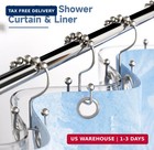 Titanker Shower Curtain Hooks Rings  Rust Resistant Metal Double Glide Shower Ho