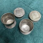 Lot Of 2 Vintage Collapsible Pop Up Travel Ornate Metal Drinking Water Cup Usa
