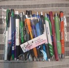 Ink Pens Lot Of 25 Modern Brands   Advertising Mixed Color Lot Tested Works  b
