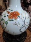 Chinese Famille Rose Floral Porcelain Vase Yongzheng Marked 16  W  Stand