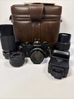 Nikon Em 35mm Slr Film Camera   4 Lenses Nikon1 1 8   1 2 5 Vivitar 70-210 1 4 5