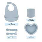 Babyx Silicone Feeding Set 5pc Suction Bowl Training Spoon Fork Cup Bib Blw Baby