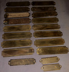 Great Lot  19  Antique  Brass  Label Holders  Or  Name Plates  Up To 4 7 8  Wide