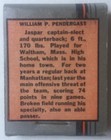 1933 Diamond Football  full  Matchbook William Pendergast Manhattan College
