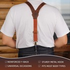 Tourbon Leather Suspenders Y Back Adjustable Y-shape Pants Brace Heavy Duty Belt