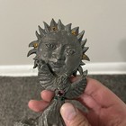Signed Greg Neeley Pewter Wizard With Sun Face Figurine  4568 Rhinestone