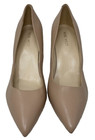 Nine West Women s Etta Leather Slip On High Heel Dress Shoes Beige Size 8 5 80uv