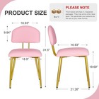 Set Of 4 Pink Upholstered Dining Chairs Open Back Faux Leather Padded Seat Metal