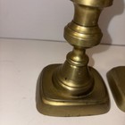 19th Century Antique Brass Push Up Candlesticks 7 5    Victorian