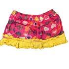 Vintage Y2k Dereon Baby Skirt 3-6 Months Pink Hearts Fleur De Lis Ruffle Hem