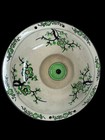 Vintage 1930s Moriyama Ceramic Covered Divided Platter Hand Painted Green Flora