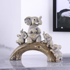 Suruim Cute Elephant Statues - Good Luck Elephant And Her Three Children Playing